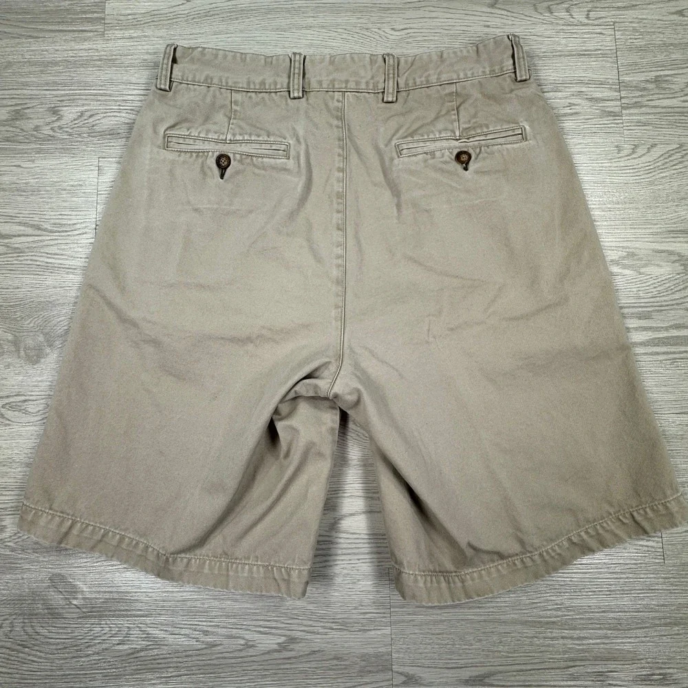 Orvis Men's Classic Chino Shorts Tan‎ Khaki 34 Cotton Flat Front Casual Preppy